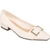 Ninety Union Dove Buckle Flat In White