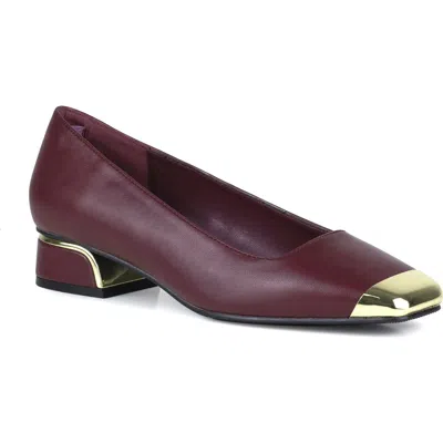 Ninety Union Eagle Tipped Square Toe Pump In Burgundy