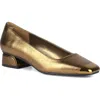 Ninety Union Eagle Tipped Square Toe Pump In Gold