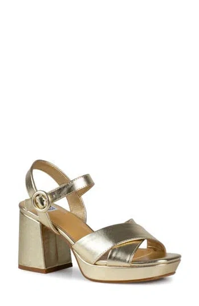 Ninety Union Emelyn Platform Ankle Strap Sandal In Gold
