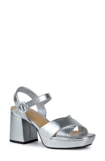 Ninety Union Emelyn Platform Ankle Strap Sandal In Silver