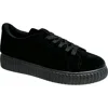 Ninety Union Frenzy Velvet Platform Sneaker In Black