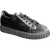 Ninety Union Frenzy Velvet Platform Sneaker In Grey