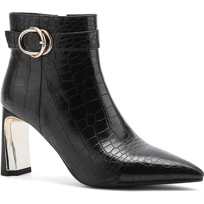 Ninety Union Groovy Croc Embossed Boot In Black
