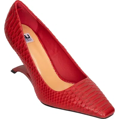 Ninety Union Intense Snake Embossed Pump In Red Snake