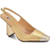 Ninety Union Jane Cap Toe Slingback Pump In Gold