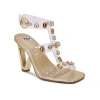 Ninety Union Jewel Clear Straps Geometric Heel Sandal In Gold