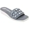 Ninety Union Jewel Ornament Slide Sandal In Blue