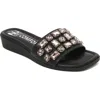Ninety Union Jewel Ornament Slide Sandal In Black