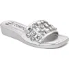 Ninety Union Jewel Ornament Slide Sandal In Silver