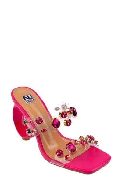 Ninety Union Joyful Embellished Slide Sandal In Fuchsia