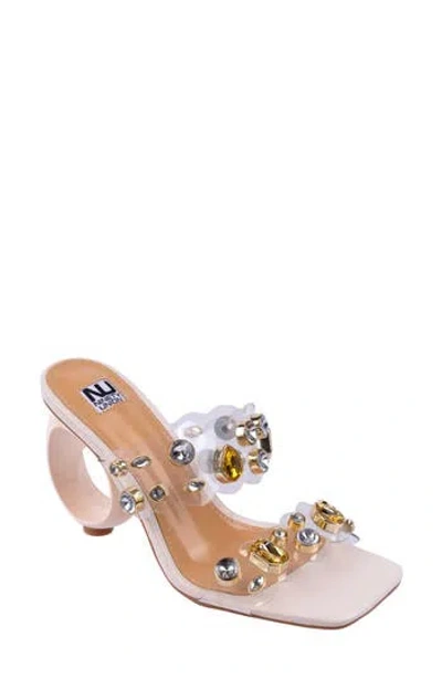 Ninety Union Joyful Embellished Slide Sandal In Ivory