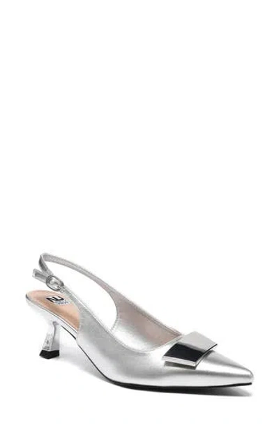 Ninety Union Lana Slingback Kitten Heel Pump In Silver