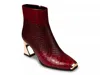 Ninety Union Lima Croc Embossed Boot In Burgundy