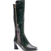 Ninety Union London Croc Embossed Knee High Boot
