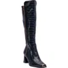 Ninety Union London Croc Embossed Knee High Boot