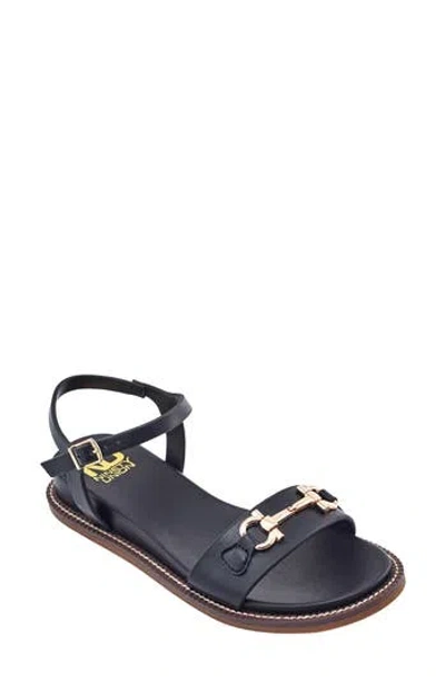 Ninety Union Madison Ankle Strap Flat Sandal In Black