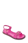 Ninety Union Madison Ankle Strap Flat Sandal In Fuchsia
