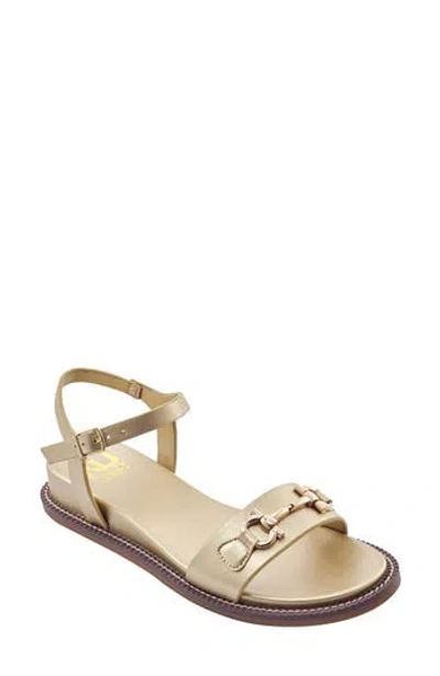 Ninety Union Madison Ankle Strap Flat Sandal In Gold