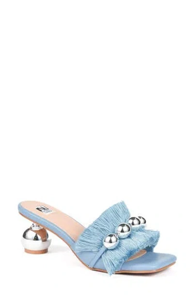 Ninety Union Miami Fringed Orb Heel Slide Sandal In Blue