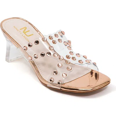 Ninety Union Mika Stud Slide Sandal In Champagne