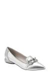 Ninety Union Mira Pointed Toe Flat In Silver