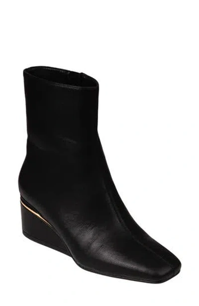 Ninety Union Mona Square Toe Wedge Boot In Black