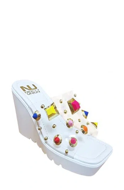 Ninety Union Palm Beach Wedge Sandal In White