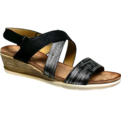 Ninety Union Panama Slingback Wedge Sandal In Black