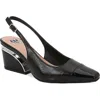 Ninety Union Patent Metal Heel Slingback Pump In Black