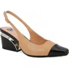 Ninety Union Patent Metal Heel Slingback Pump In Brown