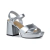 Ninety Union Platform Metallic Sandal In Silver