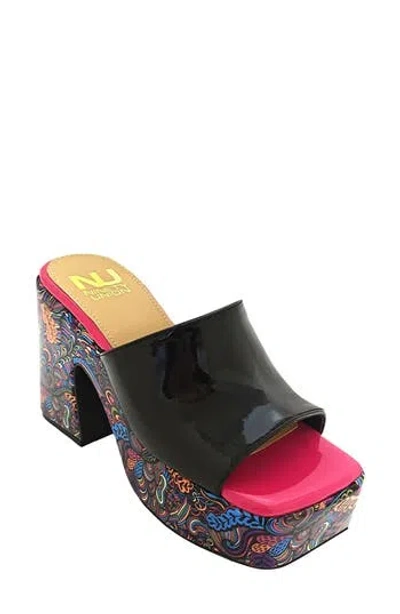 Ninety Union Porto Platform Sandal In Black Multi