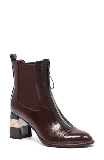 Ninety Union Rachel Top Zip Bootie In Burgundy