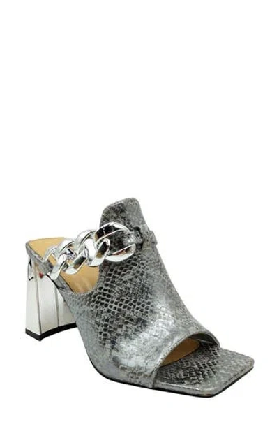 Ninety Union Ryder Open Toe Pump In Silver Snake