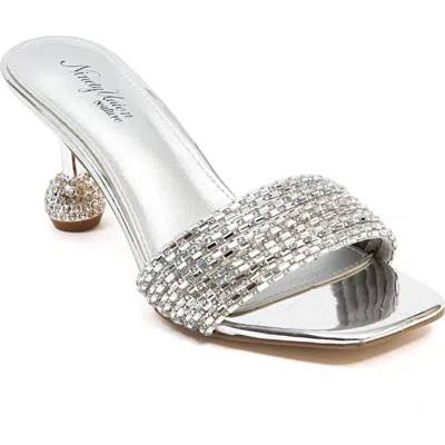 Ninety Union Sassy Crystal Slide Sandal In Silver