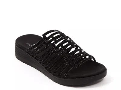 Ninety Union Sizzle Wedge Sandal In Black