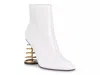 Ninety Union Slinky Coiled Heel Boot In White