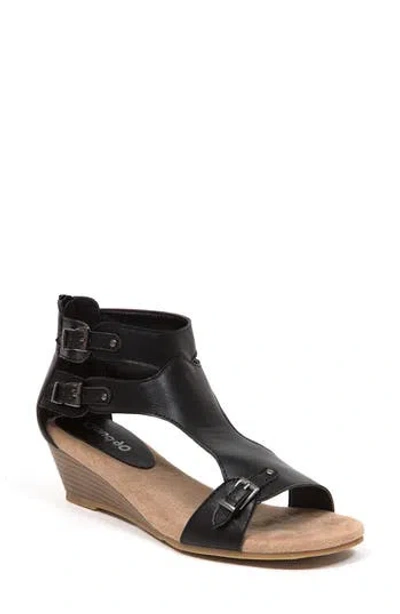 Ninety Union Softy Wedge Heel Sandal In Black