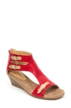Ninety Union Softy Wedge Heel Sandal In Red