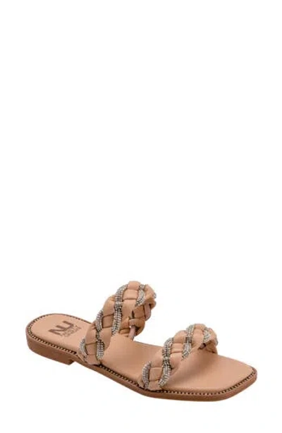 Ninety Union Sunny Embellished Slide Sandal In Beige