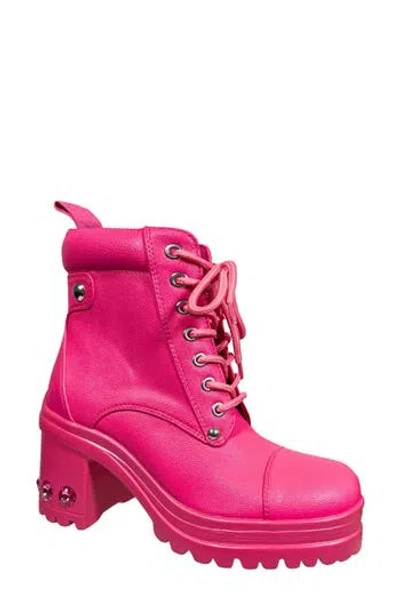 Ninety Union Thunder Lug Sole Boot In Fuchsia