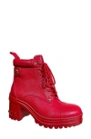 Ninety Union Thunder Lug Sole Boot In Red