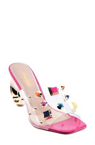 Ninety Union Vegas Studded Slide Sandal In Berry