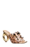 Ninety Union Vegas Sculptural Heel Sandals In Leopard