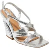 Ninety Union Women's Vienna Snakeskin Textured Sandals In Silver