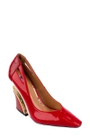 Ninety Union Viper Block Heel Pump In Red