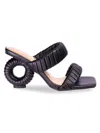 Ninety Union Women's Ash Circular Heel Pleated Sandals In Black