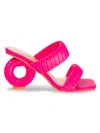 Ninety Union Women's Ash Circular Heel Pleated Sandals In Fuchsia