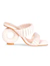 Ninety Union Women's Ash Circular Heel Pleated Sandals In Ivory